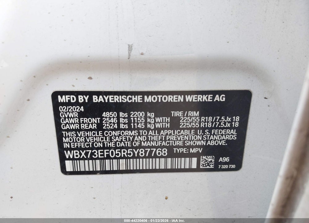 2024 BMW X1 XDRIVE28I VIN: WBX73EF05R5Y87768