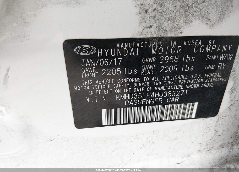 2017 HYUNDAI ELANTRA GT VIN: KMHD35LH4HU383271