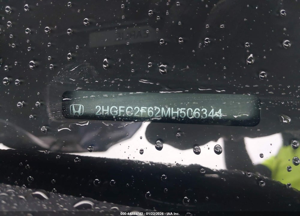2021 HONDA CIVIC LX VIN: 2HGFC2F62MH506344
