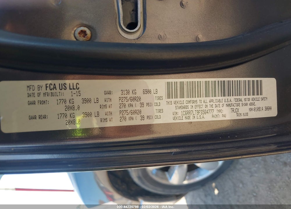 2015 RAM 1500 LONE STAR VIN: 1C6RR7LT9FS564777