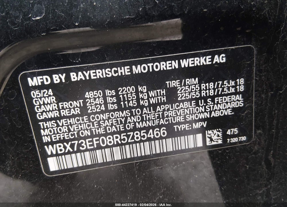 2024 BMW X1 XDRIVE28I VIN: WBX73EF08R5Z85466