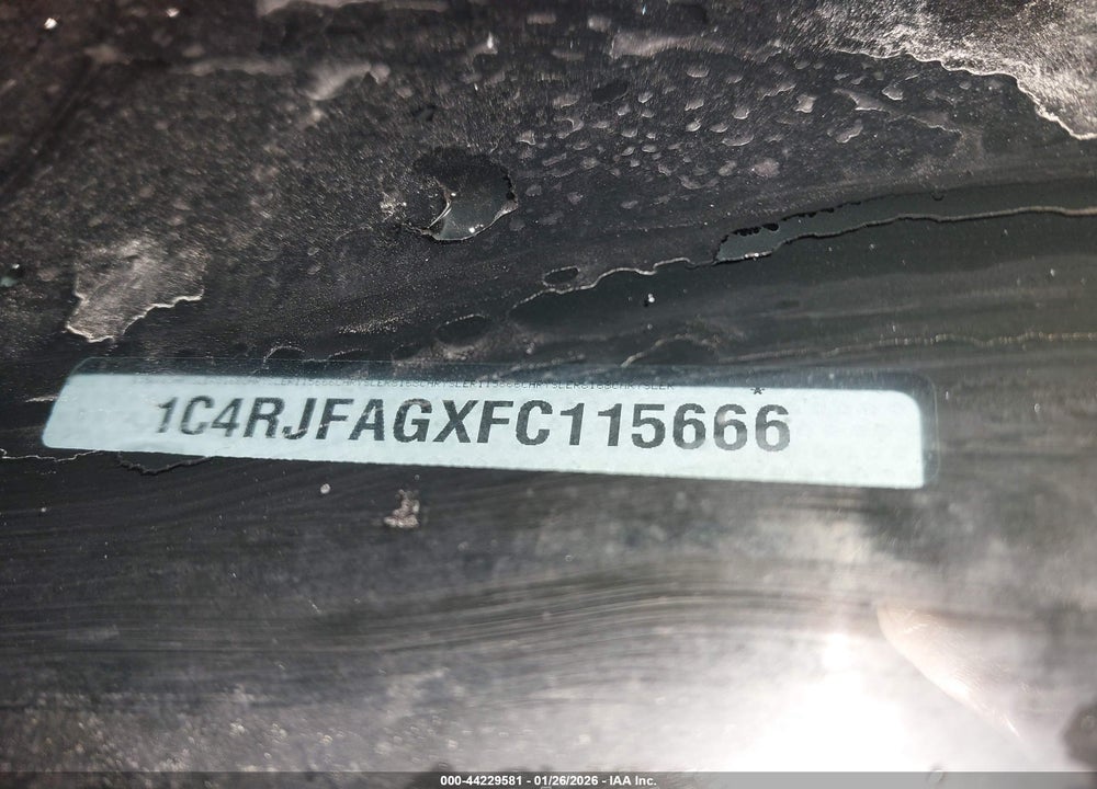 2015 JEEP GRAND CHEROKEE ALTITUDE VIN: 1C4RJFAGXFC115666
