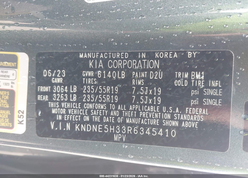 2024 KIA CARNIVAL MPV SX VIN: KNDNE5H33R6345410