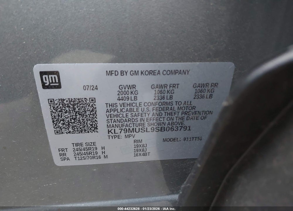 2025 CHEVROLET TRAILBLAZER AWD RS VIN: KL79MUSL9SB063791