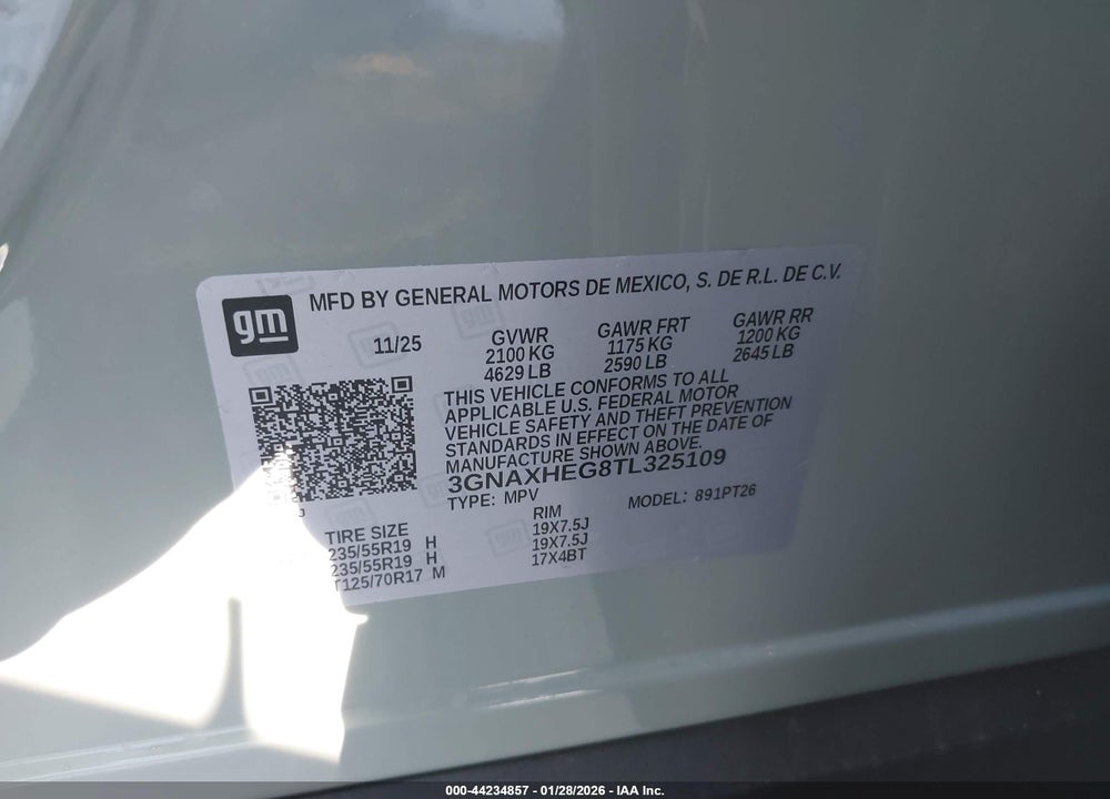 2026 CHEVROLET EQUINOX FWD LT VIN: 3GNAXHEG8TL325109