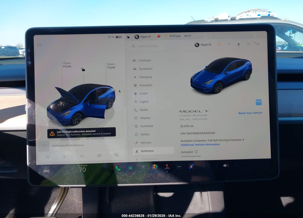 2024 TESLA MODEL Y LONG RANGE DUAL MOTOR ALL-WHEEL DRIVE VIN: 7SAYGDEEXRA323125