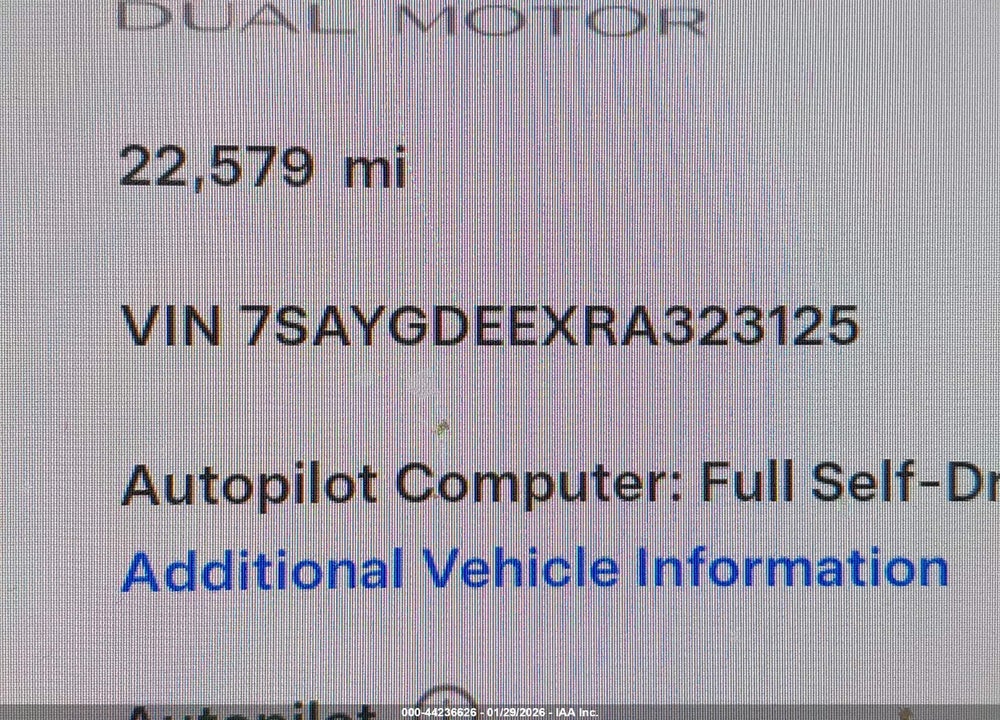 2024 TESLA MODEL Y LONG RANGE DUAL MOTOR ALL-WHEEL DRIVE VIN: 7SAYGDEEXRA323125