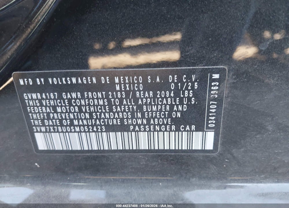 2025 VOLKSWAGEN JETTA 1.5T SE VIN: 3VW7X7BU0SM052423