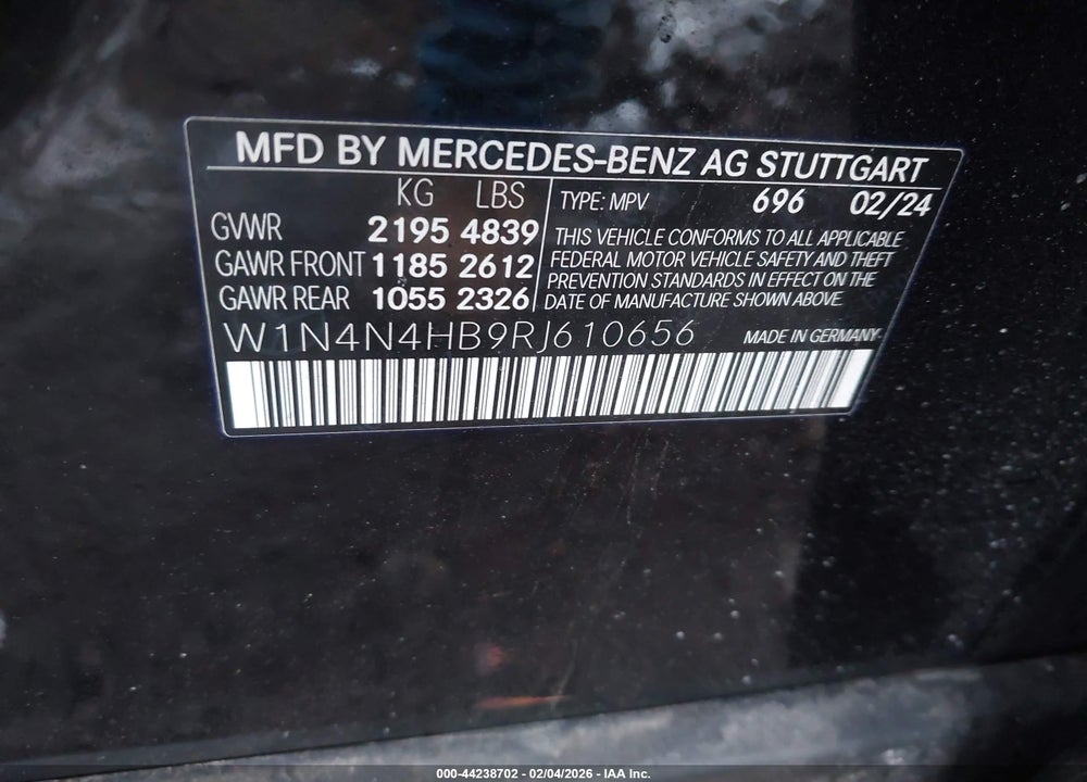 2024 MERCEDES-BENZ GLA 250 4MATIC VIN: W1N4N4HB9RJ610656