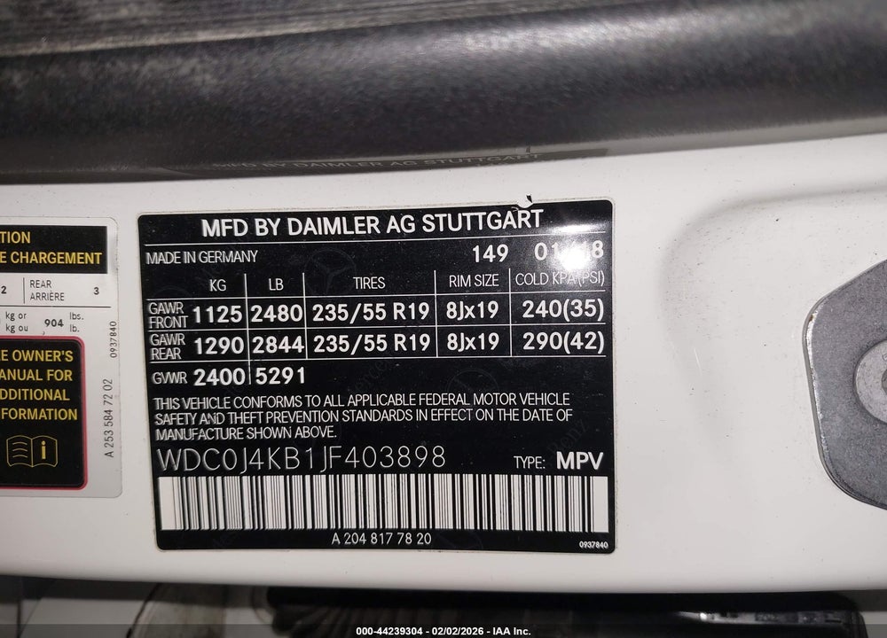 2018 MERCEDES-BENZ GLC 300 COUPE 4MATIC VIN: WDC0J4KB1JF403898