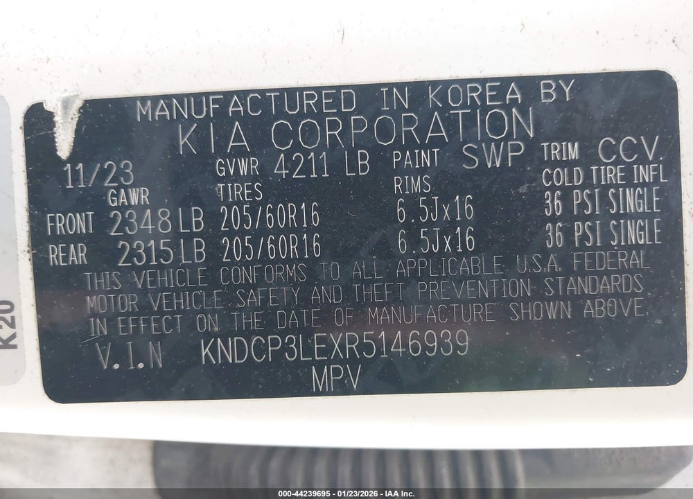 2024 KIA NIRO LX VIN: KNDCP3LEXR5146939