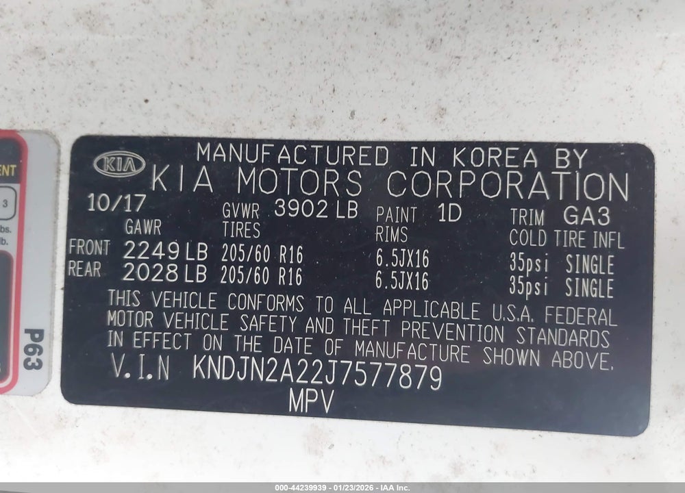 2018 KIA SOUL VIN: KNDJN2A22J7577879