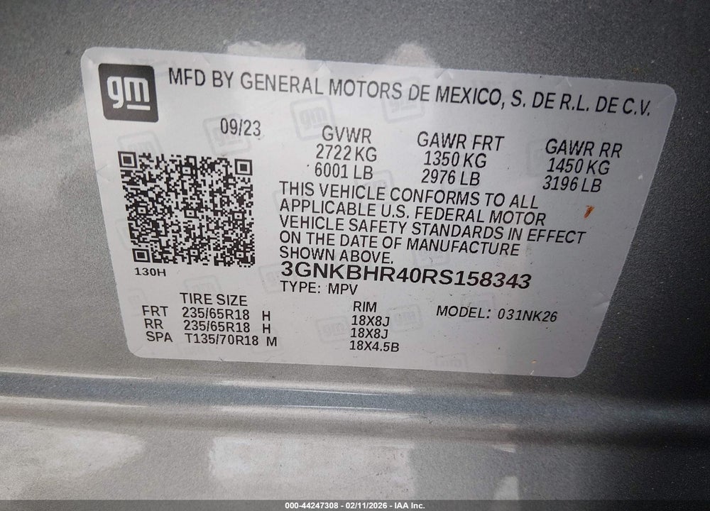 2024 CHEVROLET BLAZER AWD 2LT VIN: 3GNKBHR40RS158343