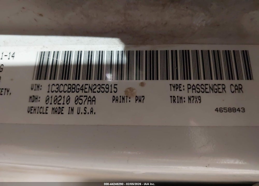 2014 CHRYSLER 200 TOURING VIN: 1C3CCBBG4EN235915