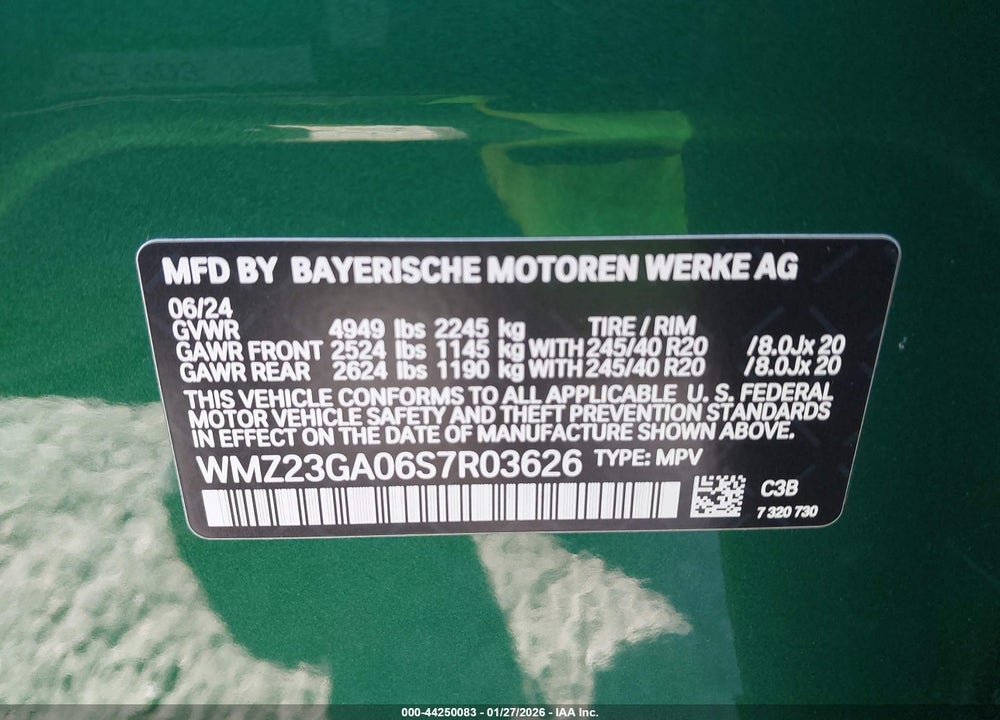2025 MINI COUNTRYMAN COOPER S VIN: WMZ23GA06S7R03626