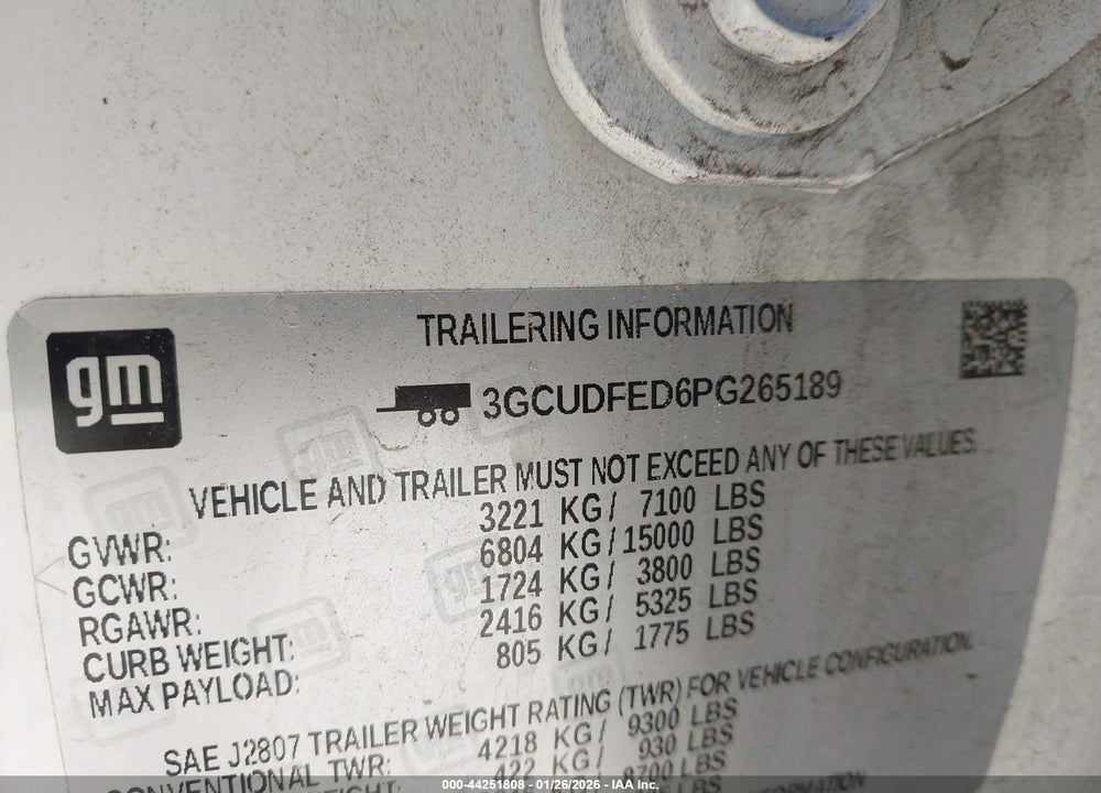 2023 CHEVROLET SILVERADO 1500 4WD  SHORT BED LT TRAIL BOSS VIN: 3GCUDFED6PG265189