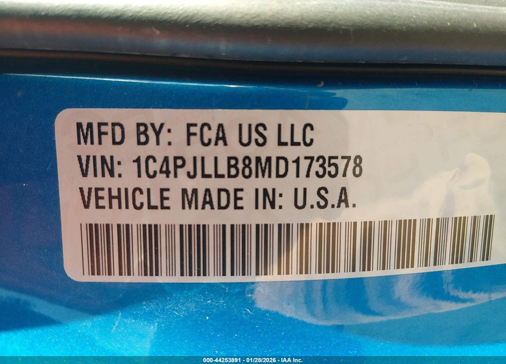 2021 JEEP CHEROKEE ALTITUDE FWD VIN: 1C4PJLLB8MD173578
