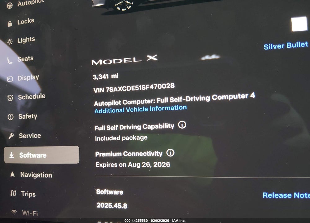 2025 TESLA MODEL X LONG RANGE VIN: 7SAXCDE51SF470028