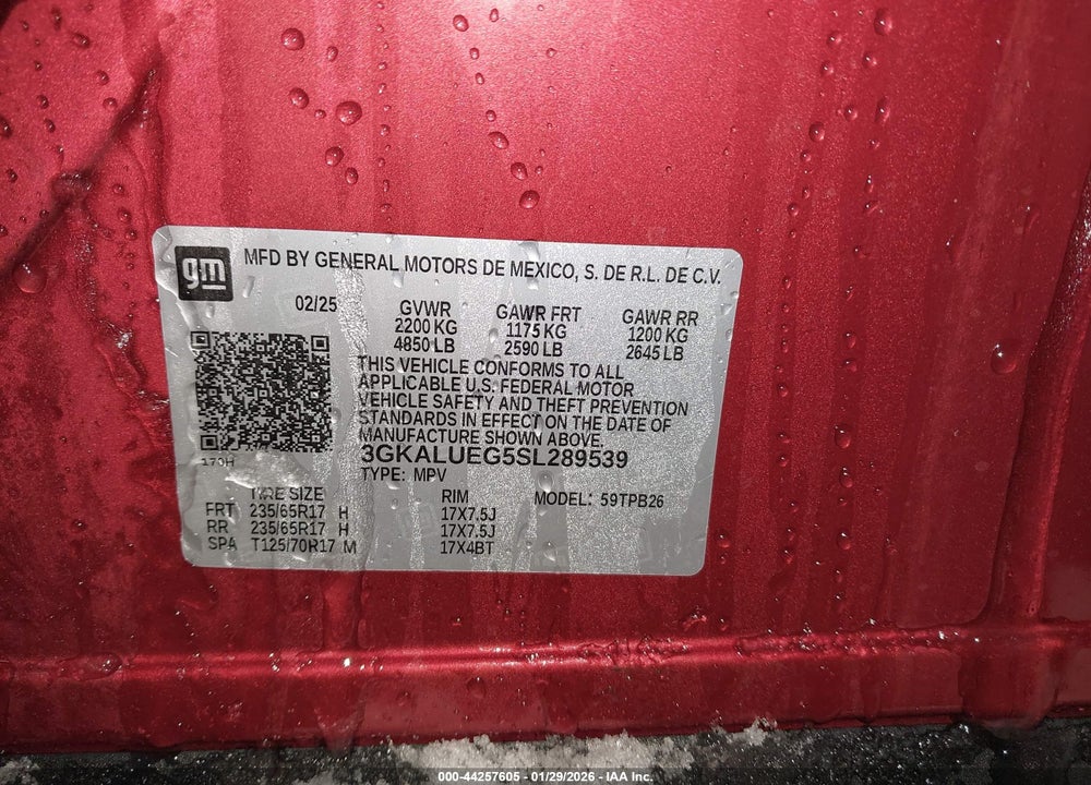 2025 GMC TERRAIN AWD ELEVATION VIN: 3GKALUEG5SL289539