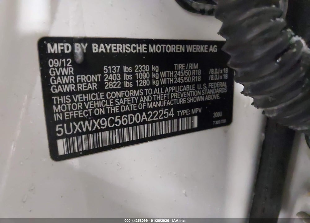 2013 BMW X3 XDRIVE28I VIN: 5UXWX9C56D0A22254