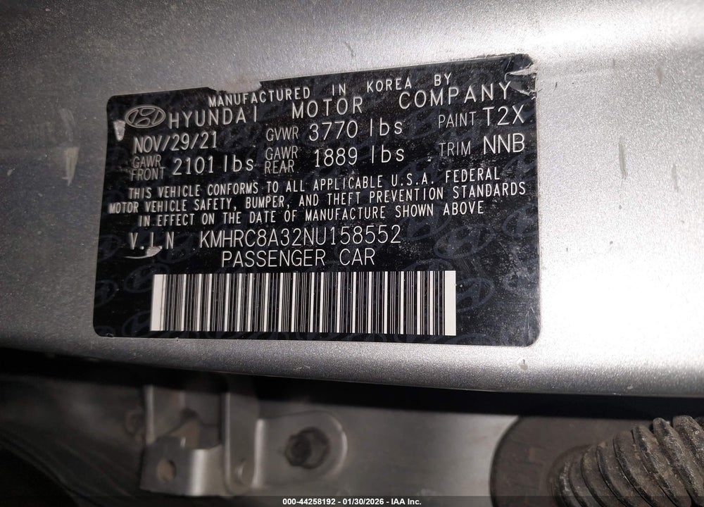 2022 HYUNDAI VENUE SEL VIN: KMHRC8A32NU158552