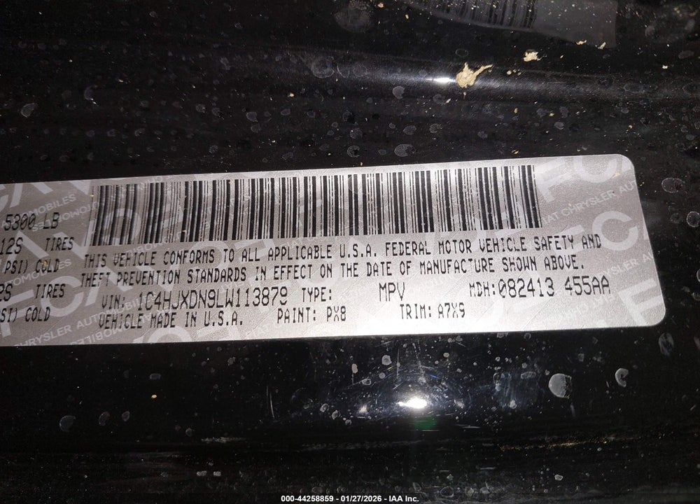 2020 JEEP WRANGLER UNLIMITED SPORT S 4X4 VIN: 1C4HJXDN9LW113879