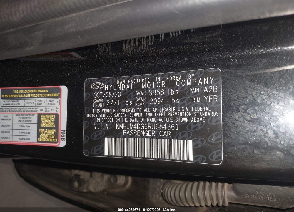 2024 HYUNDAI ELANTRA SEL VIN: KMHLM4DG6RU684361