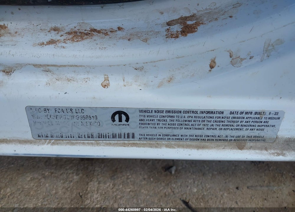 2023 RAM 3500 TRADESMAN  4X4 8' BOX VIN: 3C63RRGL0PG650810