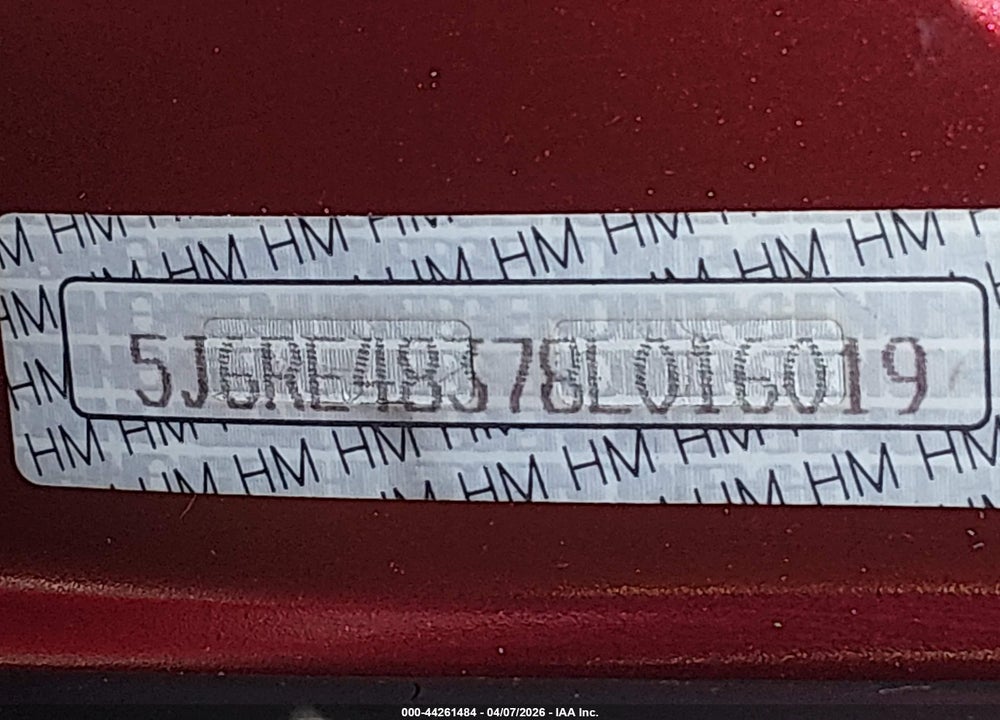 2008 HONDA CR-V LX VIN: 5J6RE48378L016019