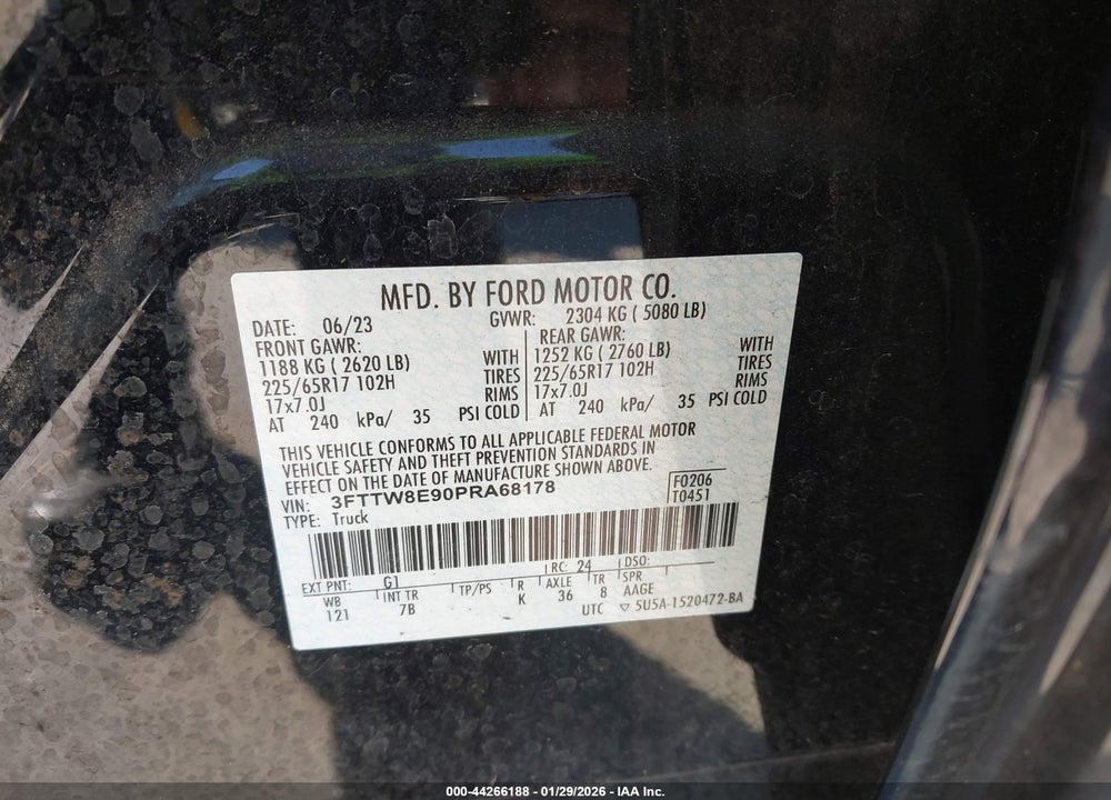 2023 FORD MAVERICK XLT VIN: 3FTTW8E90PRA68178