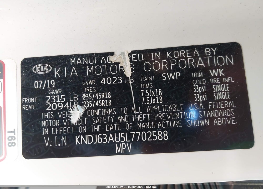 2020 KIA SOUL GT-LINE VIN: KNDJ63AU5L7702588