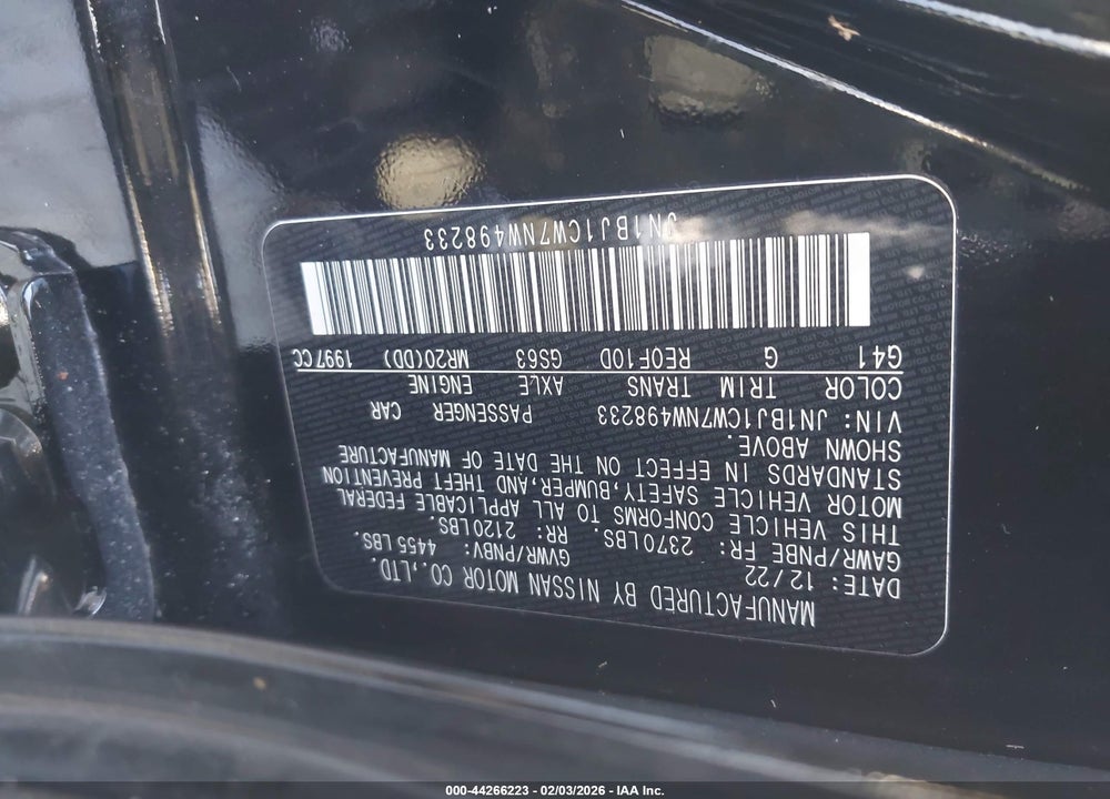 2022 NISSAN ROGUE SPORT SL AWD XTRONIC CVT VIN: JN1BJ1CW7NW498233