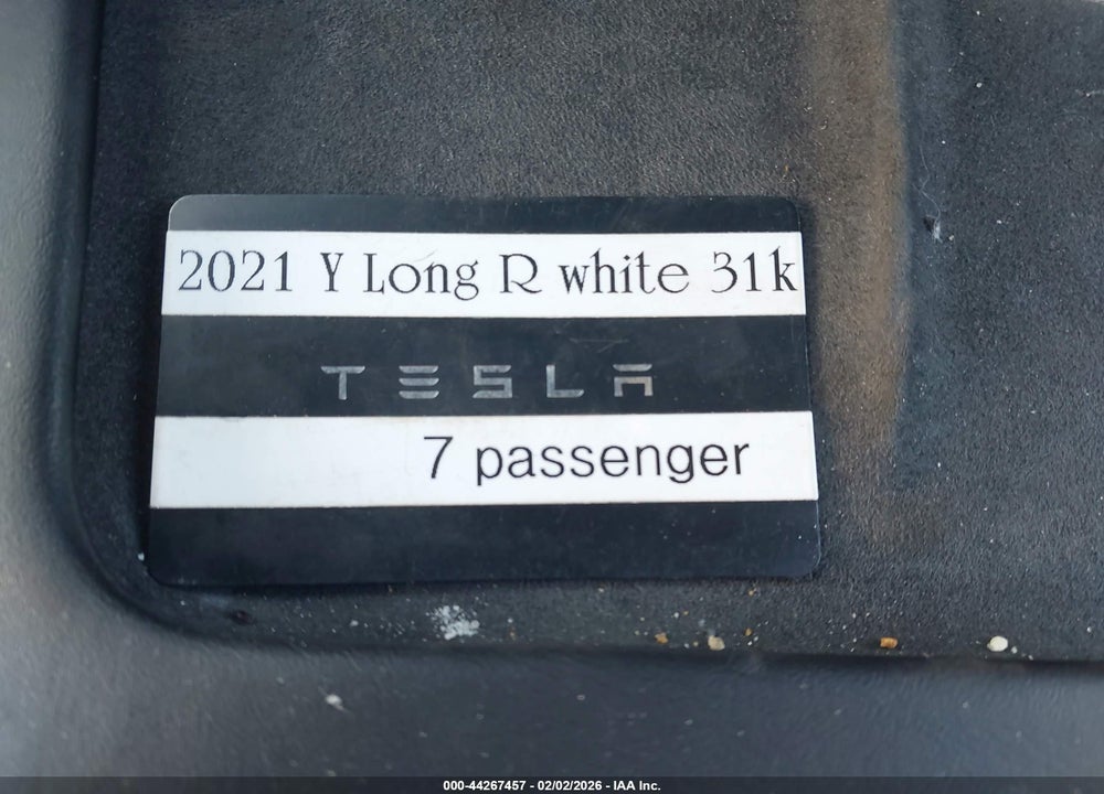 2021 TESLA MODEL Y LONG RANGE DUAL MOTOR ALL-WHEEL DRIVE VIN: 5YJYGAEE2MF145413