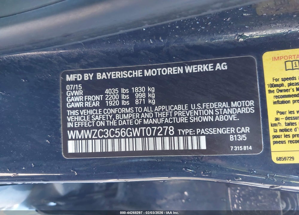 2016 MINI COUNTRYMAN COOPER S VIN: WMWZC3C56GWT07278