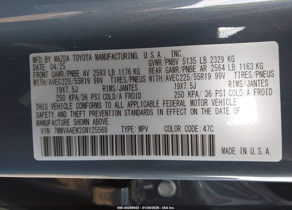 2025 MAZDA CX-50 HYBRID PREMIUM PLUS PACKAGE VIN: 7MMVAAEW3SN125568