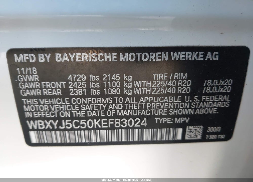 2019 BMW X2 XDRIVE28I VIN: WBXYJ5C50KEF83024