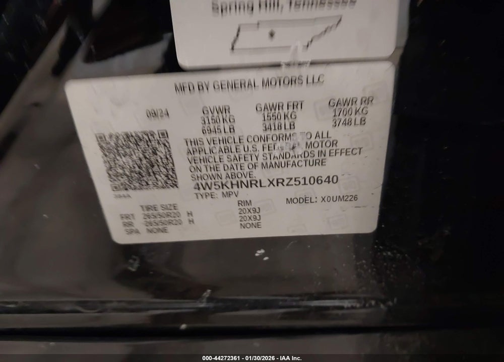 2024 ACURA ZDX A-SPEC VIN: 4W5KHNRLXRZ510640