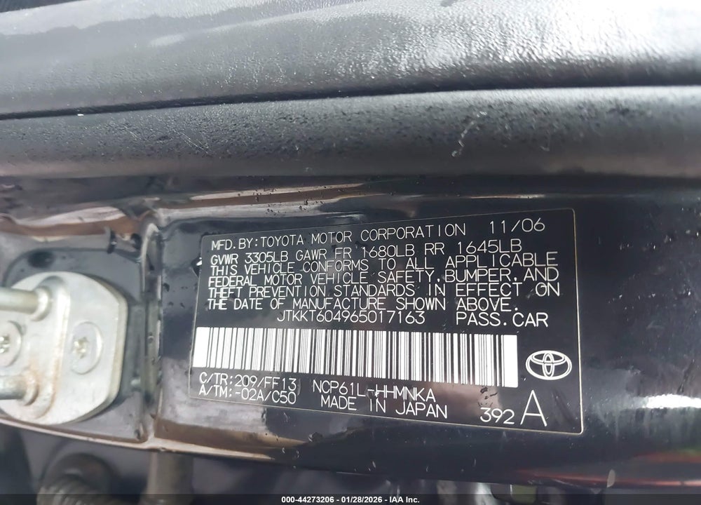 2006 SCION XA VIN: JTKKT604965017163