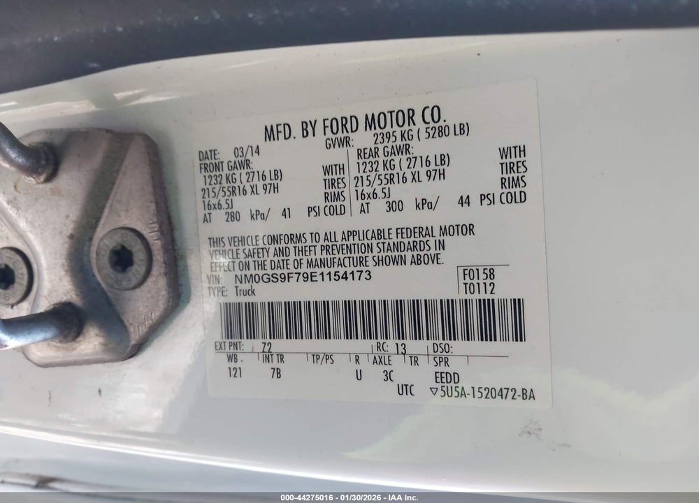 2014 FORD TRANSIT CONNECT XLT VIN: NM0GS9F79E1154173
