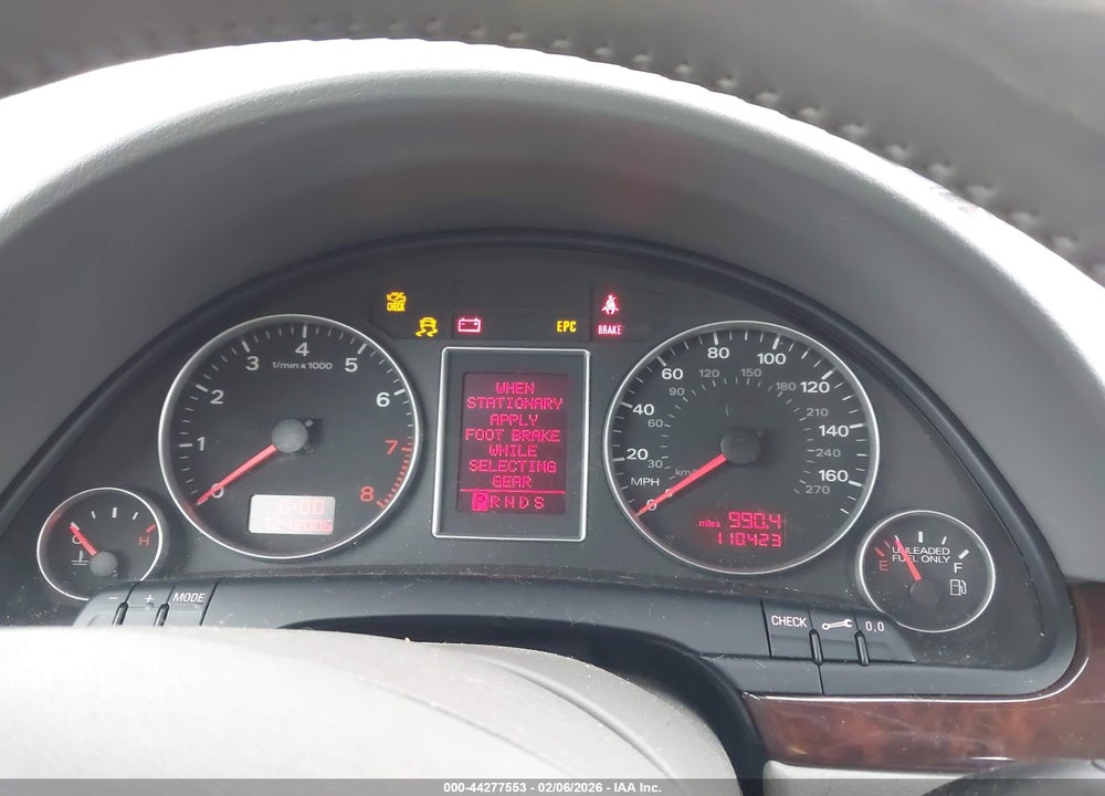 2007 AUDI A4 3.2 VIN: WAUDH78E87A217963