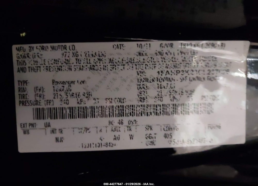 2012 FORD FOCUS SE VIN: 1FAHP3K23CL267026