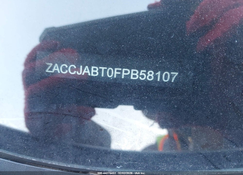 2015 JEEP RENEGADE LATITUDE VIN: ZACCJABT0FPB58107