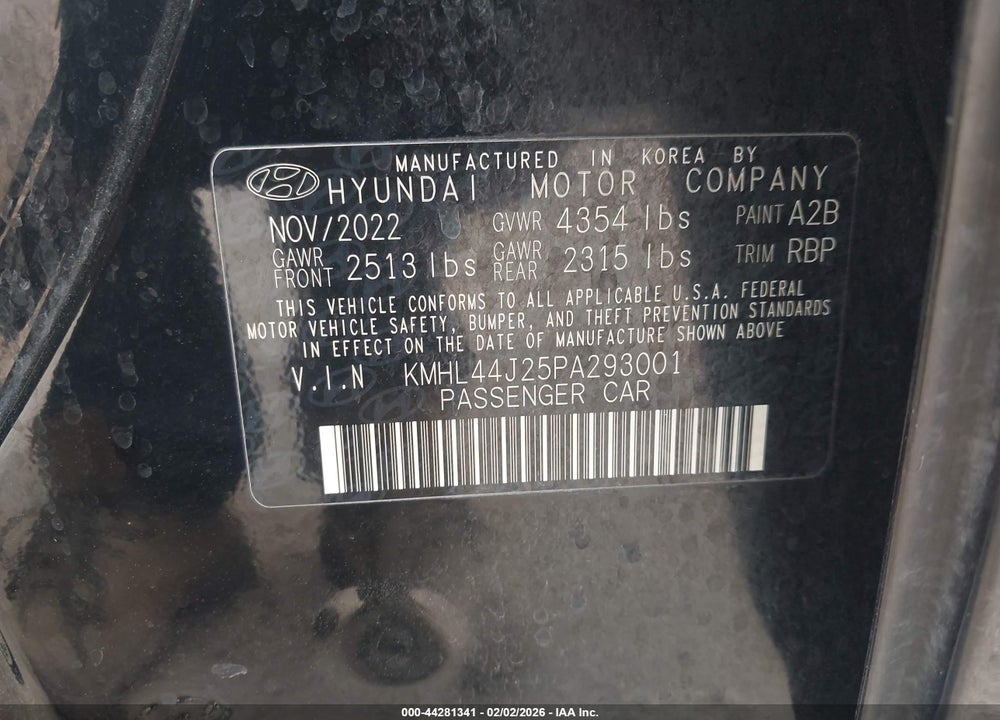 2023 HYUNDAI SONATA SEL PLUS VIN: KMHL44J25PA293001