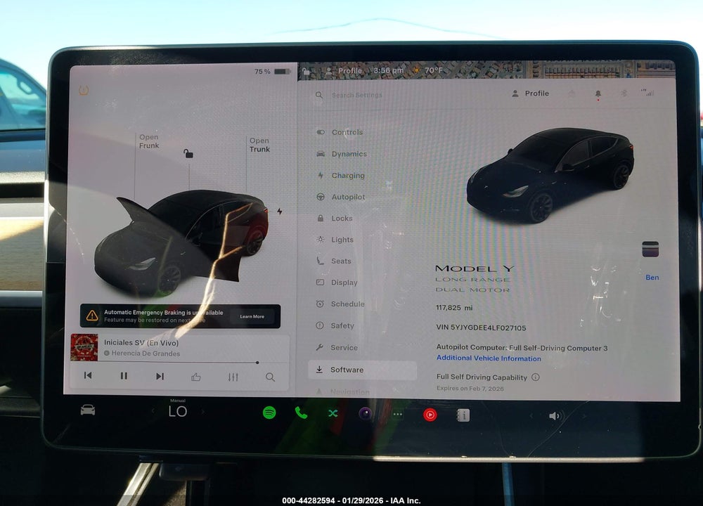 2020 TESLA MODEL Y LONG RANGE DUAL MOTOR ALL-WHEEL DRIVE VIN: 5YJYGDEE4LF027105