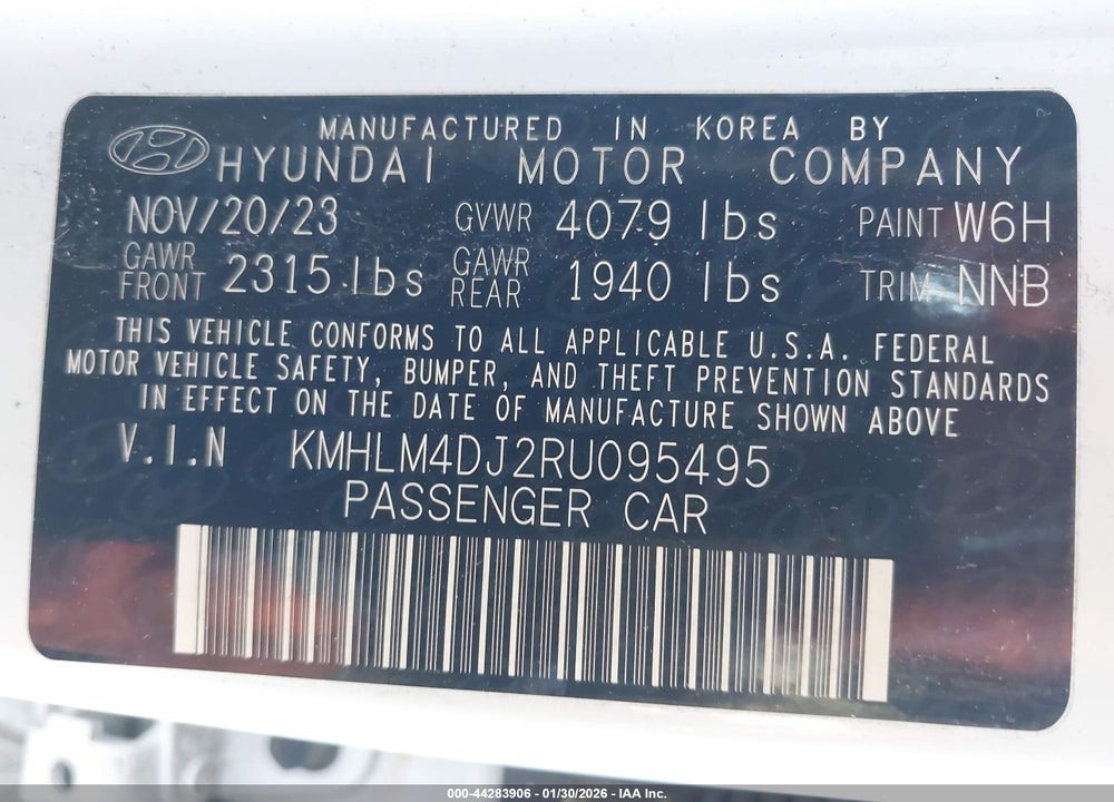 2024 HYUNDAI ELANTRA HYBRID BLUE VIN: KMHLM4DJ2RU095495