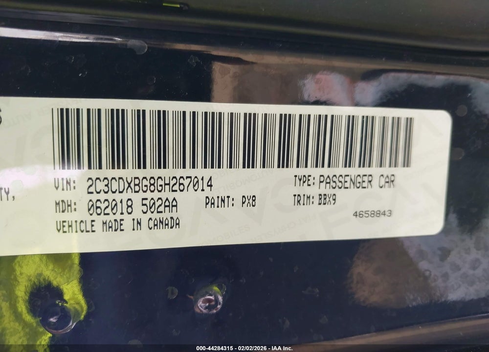 2016 DODGE CHARGER SE VIN: 2C3CDXBG8GH267014