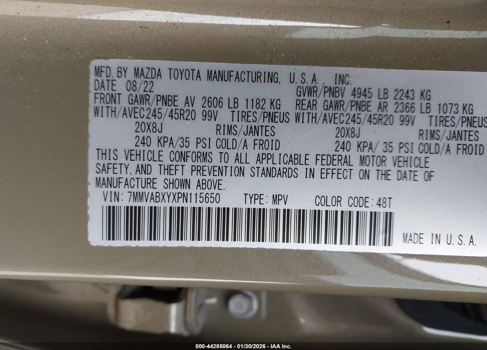 2023 MAZDA CX-50 2.5 TURBO VIN: 7MMVABXYXPN115650