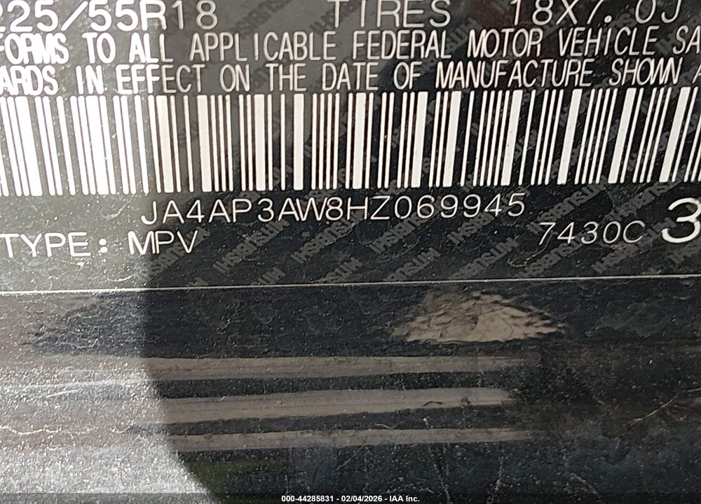 2017 MITSUBISHI OUTLANDER SPORT 2.4 SE VIN: JA4AP3AW8HZ069945