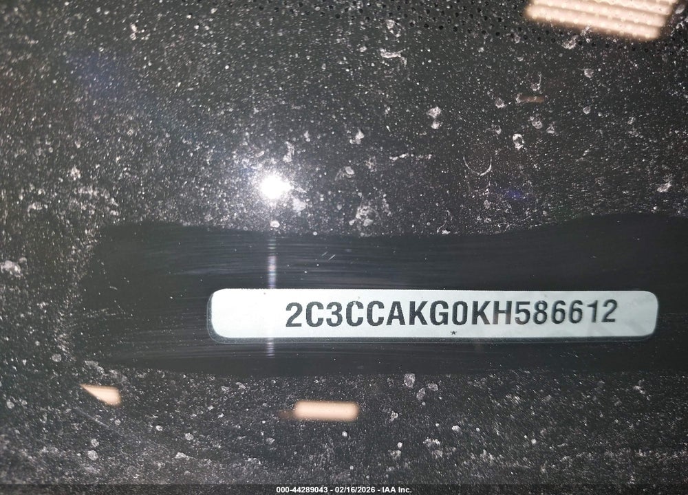 2019 CHRYSLER 300 LIMITED AWD VIN: 2C3CCAKG0KH586612