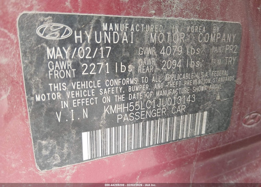 2018 HYUNDAI ELANTRA GT SPORT VIN: KMHH55LC1JU013143